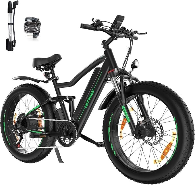 71yeFOP8eRL._AC_SX679_cb25f633-cefe-4f1c-b885-b0f7fc39f23d.jpg HITWAY 26" 4.0 Fat Tire Electric Bike - Image 1